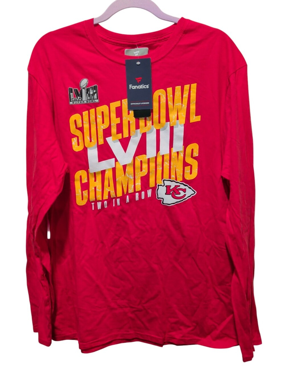 New NFL Women's Super Bowl LVIII Champions Chiefs Cotton T-Shirt Chiefs